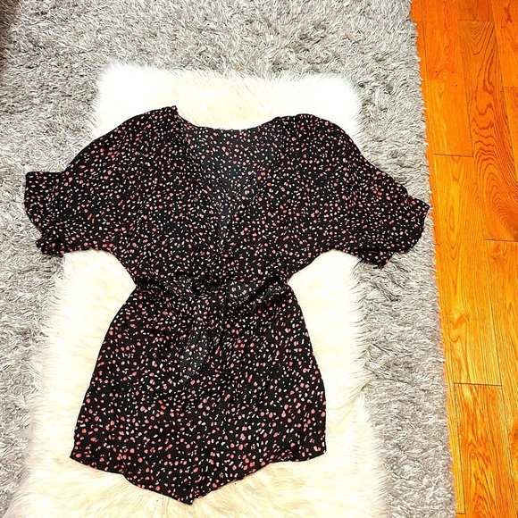 Black and Pink Polka Dot Romper - Picture 1 of 1